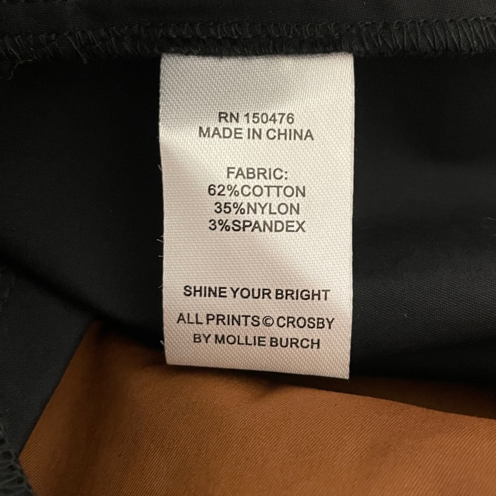 CROSBY by Mollie Burch Black and Brown Long Sleeve Dress Medium Mini - Picture 6 of 6